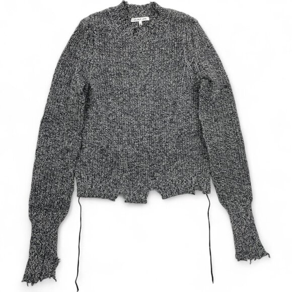 Helmut Lang Cotton Cashmere Wool Distressed Look Gray Knit Sweater Women's XS - Picture 1 of 8